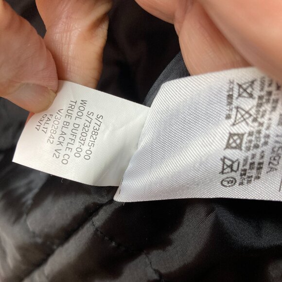 NWT Gap Womens Sz S Wool Duffle Coat W/ Hood Toggle Buttons Black Pea Coat - Picture 9 of 12